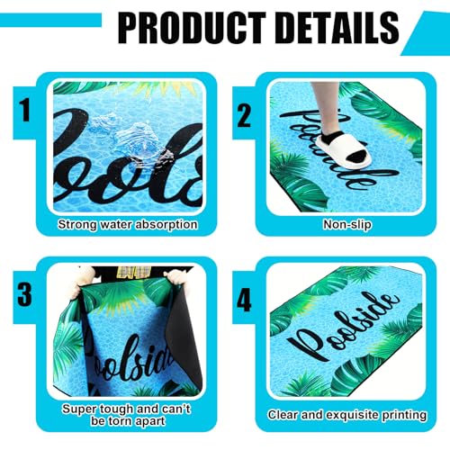 Tinideya Poolside Non Slip Mat Walk Pool Mats for Floor Outdoor Rubber Mats with Drainage Outdoor and Indoor Dock Safety Pool Mat(24" X 48") - size: 6" x 12" (Rectangular)