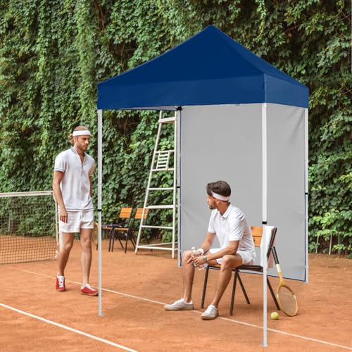 EAGLE PEAK Pop up Canopy 5x5, Outdoor Portable Canopy Tent with One Removable Sunwall, Carry Bag Included, Dark Blue - color: Dark Blue