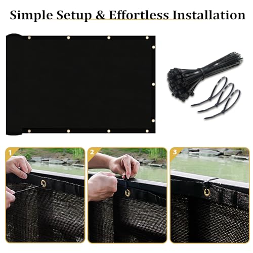 Shade&Beyond 5' X 50' Customized Size Privacy Screen Fence 170 GSM Fencing Mesh Shade Net Cover for Wall Garden Yard Backyard Indoor Outdoor Home Decoration, Black - color: Black, size: 0 5' x 5 0'