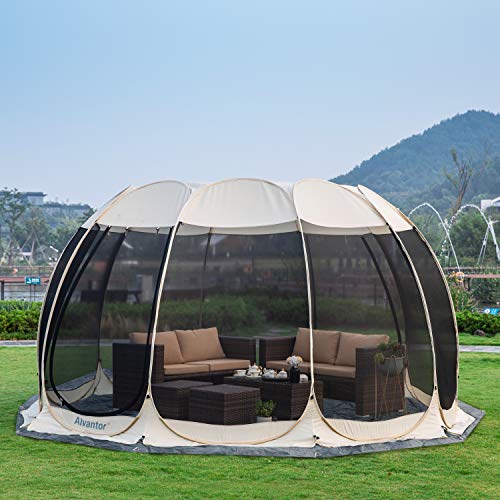 Alvantor Heavy Duty Tarp Waterproof 6'-10'-12'-15' Tarpaulin Ground Trailer with Rust Grommet Weather Resistant Cover Outdoor Camping 10 Mil Thick PE Floor Lightweight Mat - style: 15'x15'