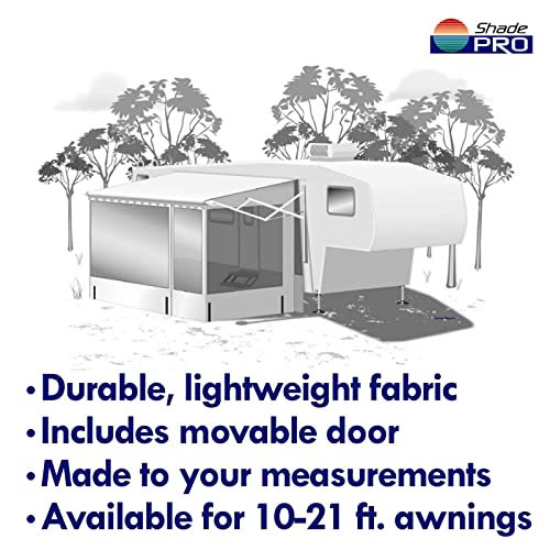ShadePro - Villa RV Awning Screen Room - Add Space for Your Family Under Your RV Awning - Camper Enclosure for RV Patio or Porch - Size 13 Feet - size: 13'