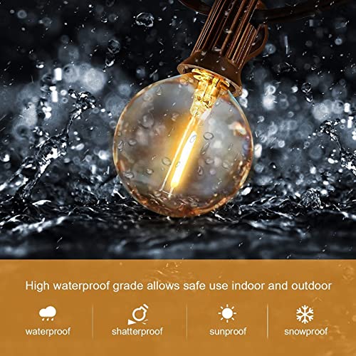 HISTAR 96FT LED Outdoor String Lights with Remote Waterproof G40 Globe Lights with 52 Dimmable LED Bulbs, Outdoor Patio Lights Decorative for Backyard Balcony Bistro Cafe - size: 96ft with remote