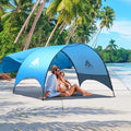 Beach Tent - Beach Shade Canopy Compact Fold (16.9x3.9″), Own Patent, 360° Ventilation, Large Side Storage Pocket, UV Protection Portable Sun Shelter for Beach (Blue, 90.5*59*53″ with 74.8*74.8″ sail) - size: 90.5*59*53″ with sail