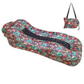ele ELEOPTION Outdoor Inflatable Camping Couch Waterproof Portable Blow Up Air Sofa Chair Lounger for Backyard Beach Traveling Camping with Compression Sacks (Red Leaf Print) - color: Red Leaf Print