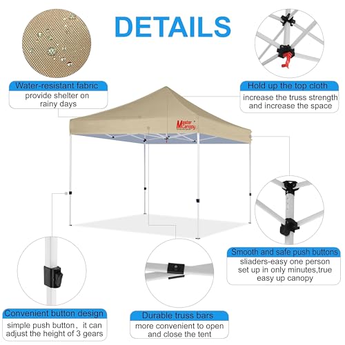 MASTERCANOPY Canopy Tent Commercial Grade Instant Shelter (8x8, Beige) - color: Beige, size: 8x8