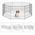 NChanmar Pet Dog Palypen Foldable Portable Metal Dog Fence Pet Exercise Pen for Outdoor & Indoor 24 Inch Height 8 Panels Puppy Palypen Kenne w/Door for Puppy Dogs Small Breeds, Black - size: 24 In