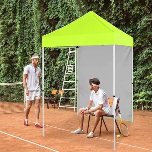 EAGLE PEAK Pop up Canopy 5x5, Outdoor Portable Canopy Tent with One Removable Sunwall, Carry Bag Included, Neon Green - color: Fluorescent Green