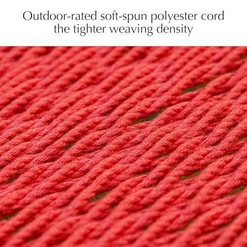 PNAEUT Double Rope Hammocks for Outside, Handwoven Double Caribbean Hammock with Spreader Bar for Outdoor Indoor, Max 600 lbs Capacity (Ruby) - color: Ruby