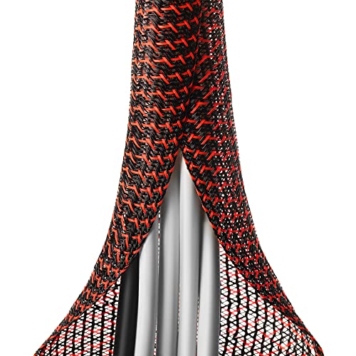 ZhiYo 6.6ft - 1/2 inch Cable Sleeve, Cord Wrap Wire Protector Tubing for Pets, PC Cable Wrap, Computer Cable Management Sleeve - Black - Red - color: Black-Red, size: 6.6ft, 1/2''
