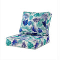 ARTPLAN Deep Seat Outdoor Patio Chair Cushions,2-Piece Seat and Back Cushion Set 24x24x6 and 18x24 Inches,Square,Floral,Blue White Flowers - color: Blue White