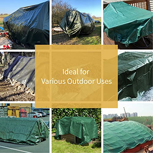 GUARD SHIELD Green Tarp Waterproof 6x6 Feet Medium Duty All Purpose Poly Tarps Cover 7mil - color: Green, size: 6x6