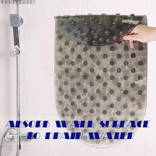 Anti-Slip Bathtub Mats Shower Bathroom Pad Floor Long Mat,Stone Texture Design with Large Suction Cup Bath Tub/Shower Room/Shower Safety Mats,BPA Free for Kids Bath Rugs/Bath Accessories