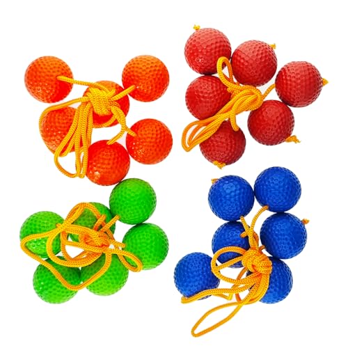 12 Pack Ladder Balls Ladder Toss Balls Replacement with Storage Bag for Toss Match - color: Red Blue Orange Green