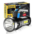 Wrrozz LED Flashlight High Lumens USB Rechargeable Flashlight for Camping, Hiking, Walking, Powerful Emergency Flashlight with 4 Modes for Outdoor Use, Rechargeable Spotlight with Sidelight Lantern - size: A