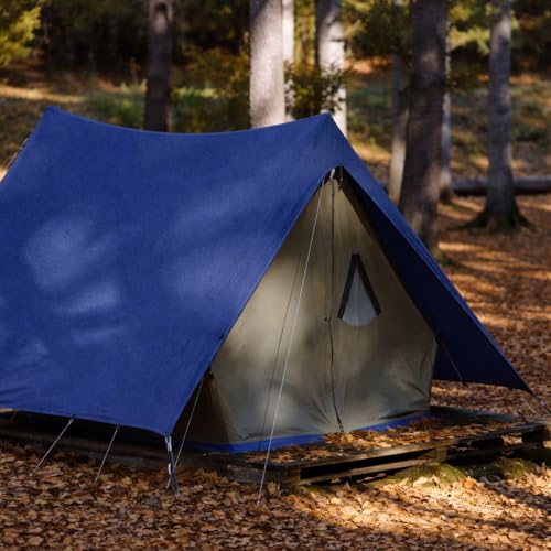 ZUPERIA Heavy Duty Canvas Tarp (8' x 10' ft - Pack of 2) with Rustproof Grommets, UV Resistant & Tear Resistant Multipurpose Tarpaulin Cover for Outdoor, Industrial & Commercial Use (Navy Blue) - color: Navy, size: 8' x 10' ft - 2 Pack