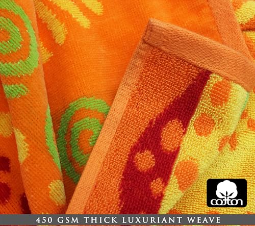 COTTON CRAFT Oversized Beach Towels - 2 Pack XXL 35x84 - The Big Kahuna 7 Foot Extra Large Beach Blanket Towel - Big & Tall - 100% Cotton Jacquard Velour Soft Luxury Towel - Sunshine Orange Yellow - color: Sunshine Orange Yellow, size: 2 Pack - 35x84