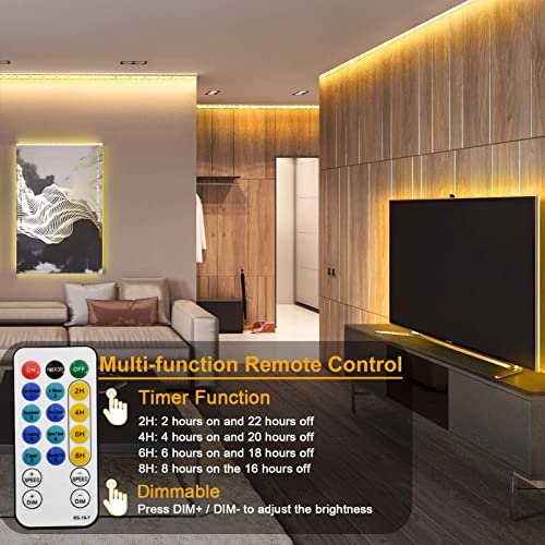 echosari Strip Lights Battery Operated, 16.5Ft 150 LED 2835 SMD Closet Strip Lights with Remote for Bedroom, Kitchen, Cabinet Décor (Warm White) - color: Warm White, size: 16.5ft