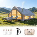 SENLEETO Inflatable Tents for Camping, Large Inflatable Camping Tent with Hand Pump, Easy Setup Tents for 4-6 People, Portable Glamping Tent - size: 157.48 inch**118.11 inch*82.68 inch/8-10 People
