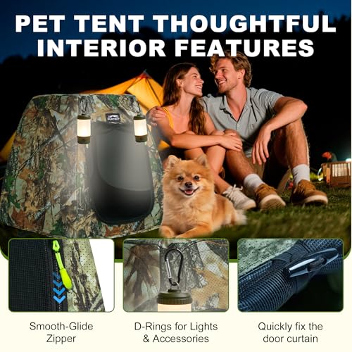 Pop Up Dog Tent & Cat Tent, Breathable Dog Camping Tent for Outdoor and Indoor Use, Portable Pet House with Ground Stakes and Washable Pad