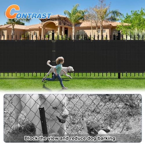 TANG 4' x 50' Privacy Fence Screen Black Shade Cloth with Grommets, Chain Link Fence Panels Outdoor Mesh Fabric Fencing, Balcony Windscreen Cover,Temporary Garden Fencing for Yard Deck Pool - color: Black, size: 0 4' x 50'