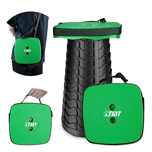 Upgraded Folding Stool - 485lbs Load Capacity,Telescopic Stool,Portable Collapsible Seat for Camping,Fishing,Hiking,Travel - color: Green