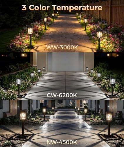 XMCOSY+ 12 Pack Solar Pathway Lights, 50LM Bright Garden Lights Solar Powered, Long Lasting Outdoor Solar Lights for Yard Backyard Driveway Walkway Landscape Path (Warm/Cool White) - size: 12 Pack