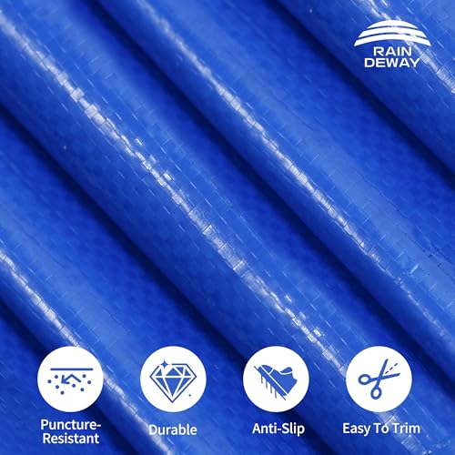 RAINDEWAY 24FT Pool Liners,Swimming Pool Ground Cloth,Multipurpose Round Tarp for Under Pool,Easy to Fold Pool Liner Pad for Above Ground Pool Mat Protector Pad Prevents Punctures Pool,Durable,Blue - size: 24FT