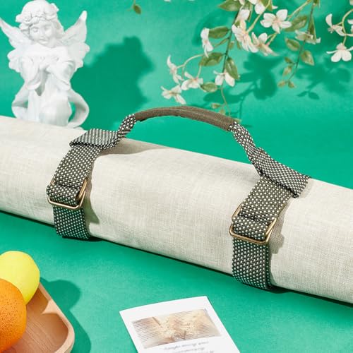 GORGECRAFT 66cm Outdoor Picnic Blanket Carry Strap Portable Cotton Handle Belt Carrier Motorcycle Bedroll Adjustable Straps Holder for Yoga Exercise Mat Carpet Home Camping Travel Beaches Rug - color: Dark Slate Gray