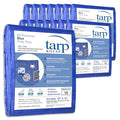 KOTAP All-Purpose Multi-Use 5-mil Poly Tarp, Blue, Cut Size 10 x 12 ft./Finished Size 9 ft. 4 in. X 11 ft. 6 in., TRA-1012-15, Waterproof - color: Blue, size: 10 x 12 Ft., (15-Pack)