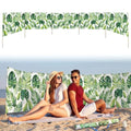 Cinnvoice 20ft Palm Beach Windscreen Set Long Privacy Screen with 6 Hardwood Poles Rubber Mallet and Carry Bag Portable Beach Fence Wind Blocker for Summer Outdoor Sand Wind Protection - style: Palm
