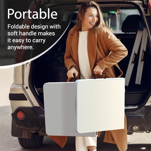 10 Pack of 4 Feet Foldable Table with Built in Handle & Steel Legs | Heavy Duty Portable | Perfect for Party, Dining, Wedding, Events, Picnic Indoor, Outdoor, Camping, Utility, Temporary - color: White, size: 10 PACK - 4 FT
