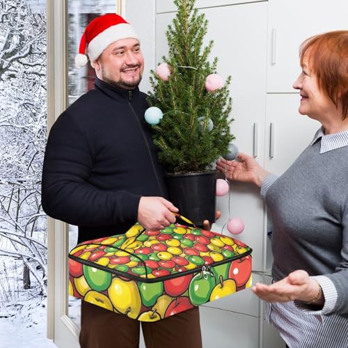 Casserole Carriers for Hot or Cold Food Reusable Casserole Dish Carrier Insulated Thermal Large Capacity Durable Perfect for Party Camping Family Gatherings Yellow Fish - color: Apples Colorful
