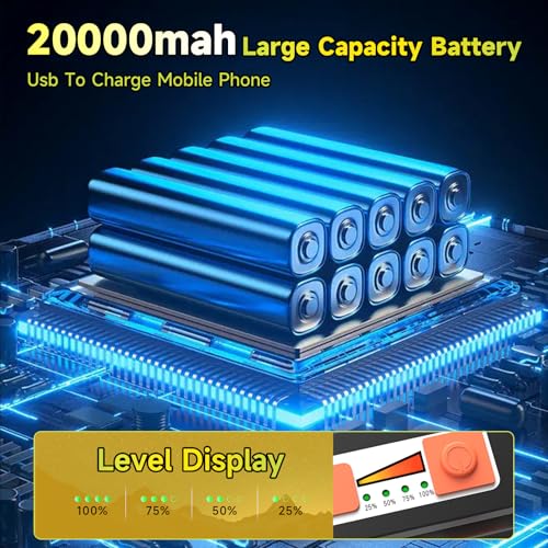 200W LED Solar Work Light Rechargeable, Sinear 20000LM Magnetic Portable Light, 20000mAh with 5 Modes, IP66 Waterproof for Outdoor Camping, Car Repair, Building, Workshop, Garage, Emergency