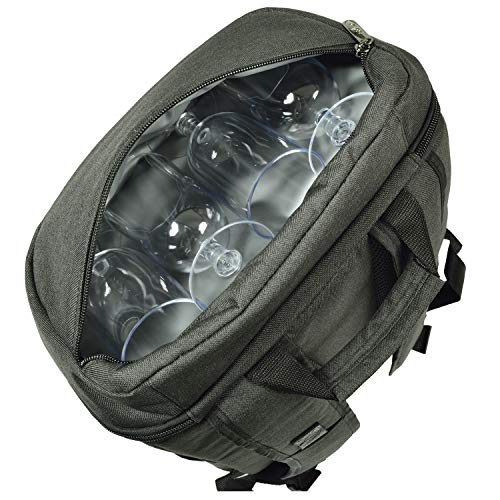 Picnic at Ascot Cooler Backpack for 4 with Plates, Glasses, Hardwood Board, Cheese Knife & Corkscrew - Large 30 Can Capacity- Lightweight, Insulated & Leak-Proof - size: Charcoal with picnic accessories