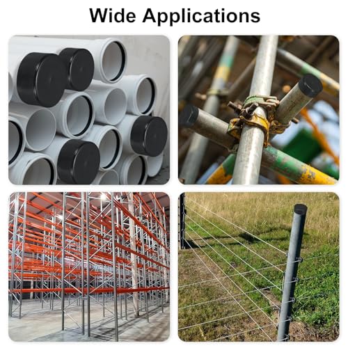 uxcell 125mm (4 15/16") ID Rubber End Caps, Round Vinyl Plug Insert Plastic End Caps for Tubing, Fence, Pipe Post, Furniture, Railing, Black, 80mm Height - color: Black, size: 125mm(4 15/16") x 80mm H