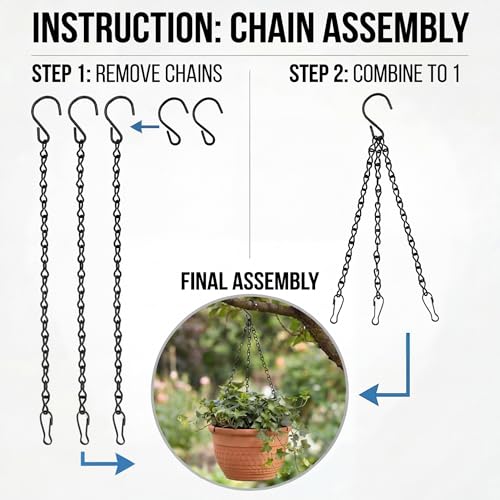 EBOOT 2 Pcs Hanging Chain for Bird Feeders, Planters, Lanterns and Ornaments (35 Inch,Black) - color: Black, size: 35 Inch