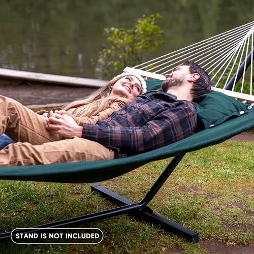 SUNCREAT Hammocks Replacement Hammock for Stand, 475 lbs Capacity, Two Person Patio Hammock for Outside, Dark Green - color: Dark Green