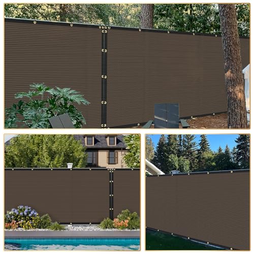 Privacy Fence Screen 6' x 1' Fencing Cover Heavy Duty Mesh Windscreen Cloth for Outdoor Garden Patio Backyard Chain Link Fence Brown - color: Brown, size: 6' x 1'
