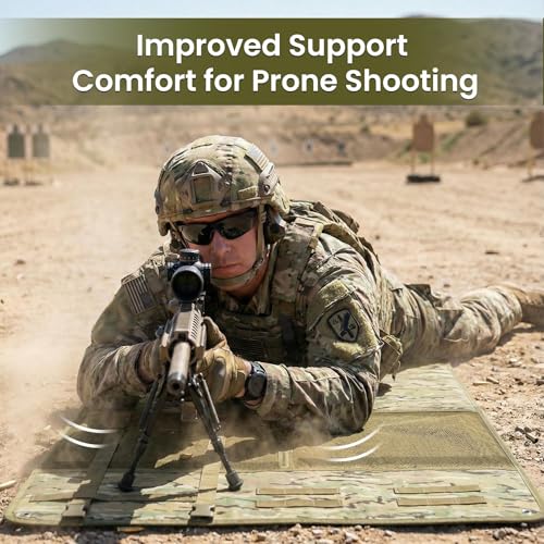 Shooting Mats Prone Padded,Extra Large Tactical Training Shooting Mat for Range Shooting & Hunting, Compact Foldable Water-Resistant Anti-Slip Base with Carry Strap Hunting Mat - color: Multi Camo