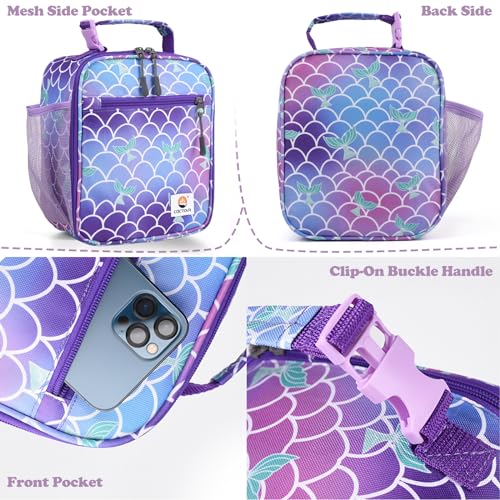 CaCTOUR Lunch Box Kids,Premium Insulated Lunch Bag for Girls Boys,Soft Bag Mini Cooler Back to School Thermal Reusable Lunch Bag for Work School Picnic (Mermaid) - color: C-Mermaid