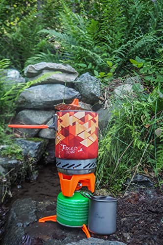 Fire-Maple Foldable Fuel Canister Stand, Tripod Support Bracket for Camping Stove and Outdoor Cooking - color: Orange