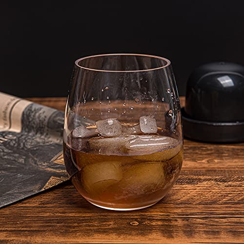 KOXIN-KARLU Classic 18-ounce Acrylic Stemless Wine Glasses, Unbreakable Mixed Drinkware Plastic Tumbler, set of 6 Clear - color: Clear
