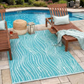 Tinideya 4 x 6 ft Pool Mats for Deck Pool Rugs Outdoor Waterproof Non Slip Outdoor Deck Rug with Non Slip Pad for Patio and Poolside