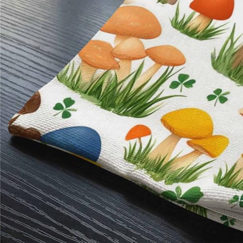 Smooffly Mushroom Waist Lumbar Cotton Linen Throw Pillow case Cushion Cover for Sofa Home Decorative Oblong 12x20 Inches - color: Swn17