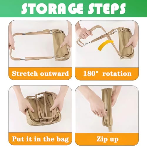 Portable Ultralight Travel Stool - Camping Chair, Foldable Fishing Stool with Carry Keychain,Handbag Style Fold for Backpack, Outdoor Footstool for Picnic Hiking Fishing