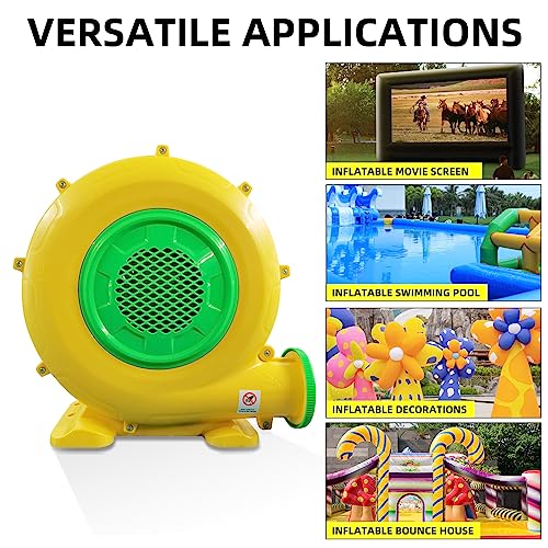 Air Blower, 950W 1.25HP Bounce House Blower, Portable Pump Fan Perfect for Inflatable Bouncy Castle, Jumper, Water Slide, Leaf Blower Corded(950 Watt 1.25HP) - style: 950W 1.25HP