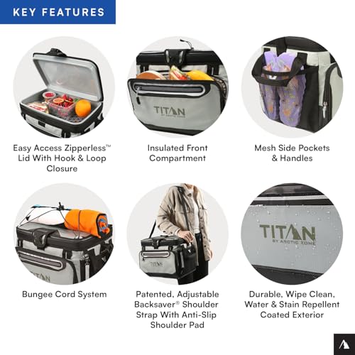 Titan by Arctic Zone Deep Freeze Cooler - Zipperless Hardbody Cooler - Deep Freeze Insulation, HardBody Liner, and SmartShelf - color: Seagrass, size: 30 Can