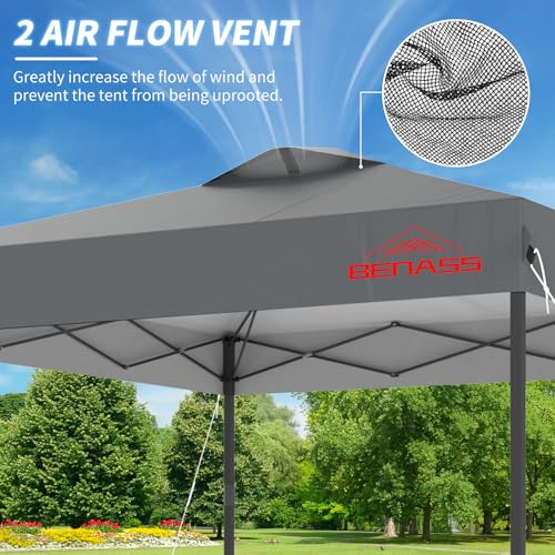 8x8 Pop Up Canopy, Easy Up Canopy Tent, Heavy Duty Tents for Parties, One Person Set Up Event Tent, Light Gray - color: Light Gray, size: 8x8