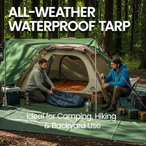 Waterproof 10 x 12 Feet Tarp Heavy Duty 9-mil Thick Multi-Purpose Covers Army Green PE Tarpaulin - color: 9mil Army Green, size: 10x12 FT