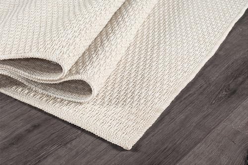 Luul Home Easy Jute Rugs 4x6 White Color Living Room Indoor Outdoor Area Rug for Farmhouse Patio and Kitchen Rug High Traffic Washable Easy to Clean Solid Boho Woven Design Outside Carpet (4 x 6) - color: Bone, size: 4' x 6' (Rectangular)